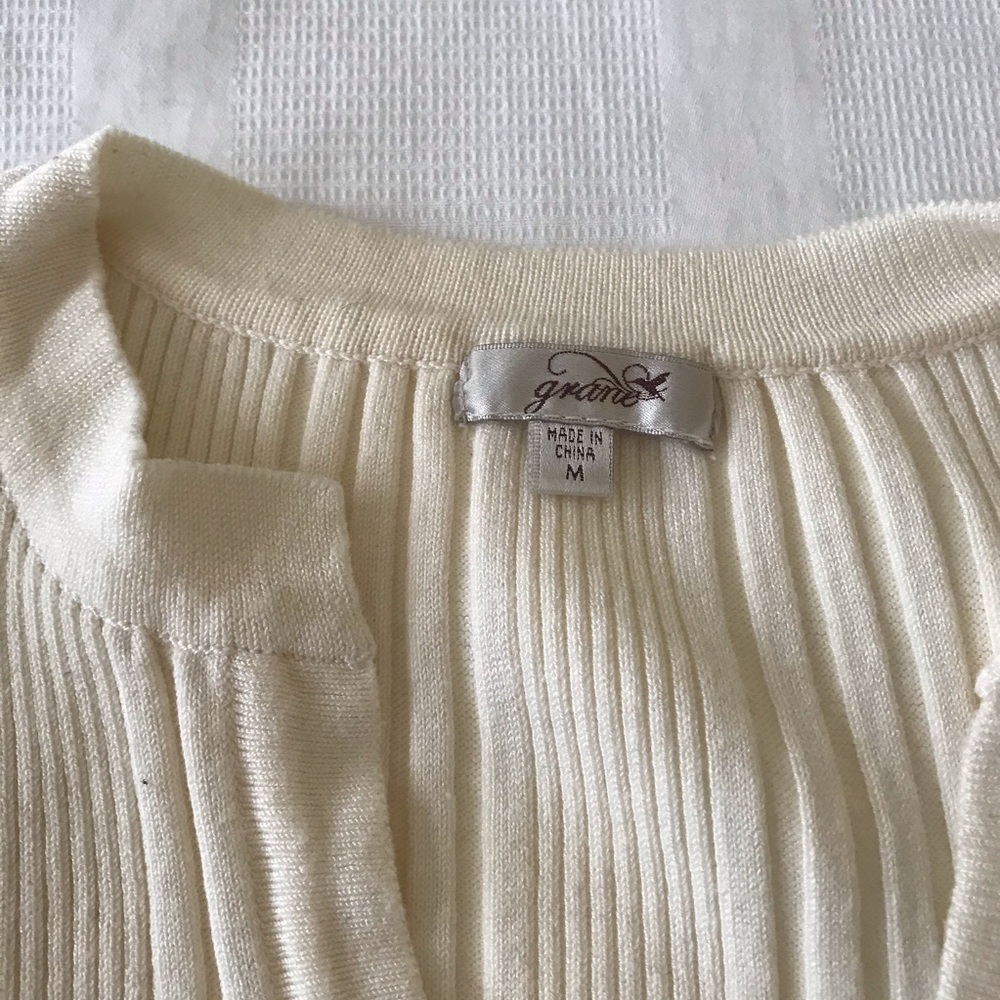 GRANE Sweater Pullover Ribbed Cream - Picture 2 of 3